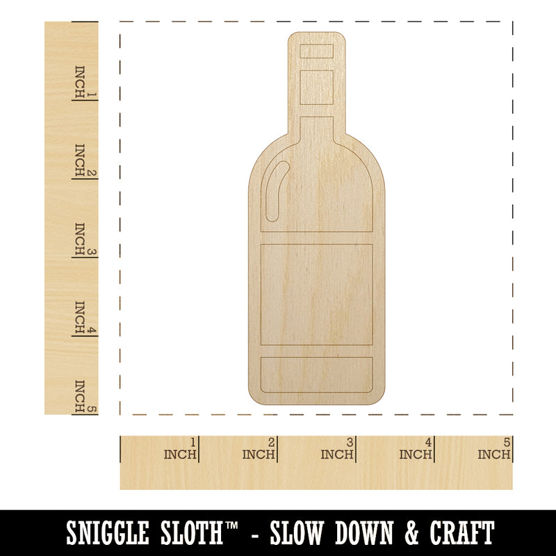 Wine Bottle Icon Unfinished Wood Shape Piece Cutout for DIY Craft Projects