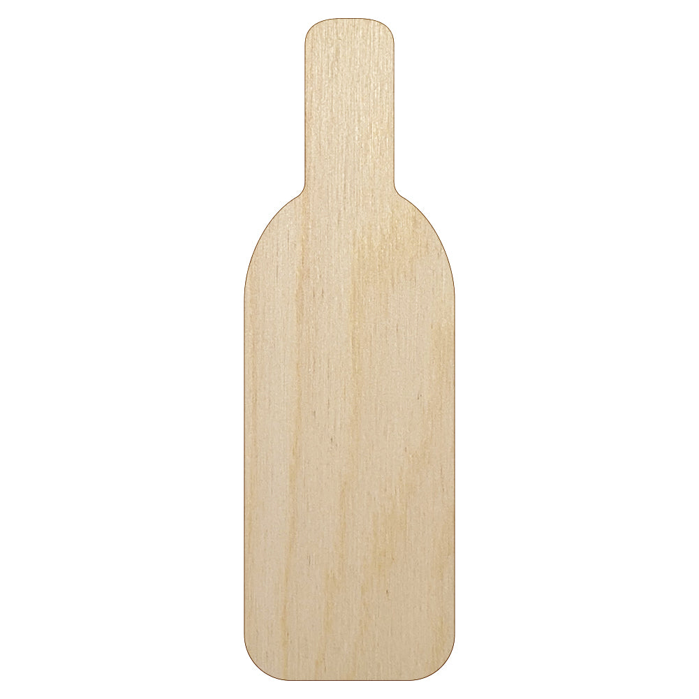 Wine Bottle Solid Unfinished Wood Shape Piece Cutout for DIY Craft Projects