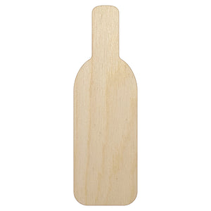 Wine Bottle Solid Unfinished Wood Shape Piece Cutout for DIY Craft Projects