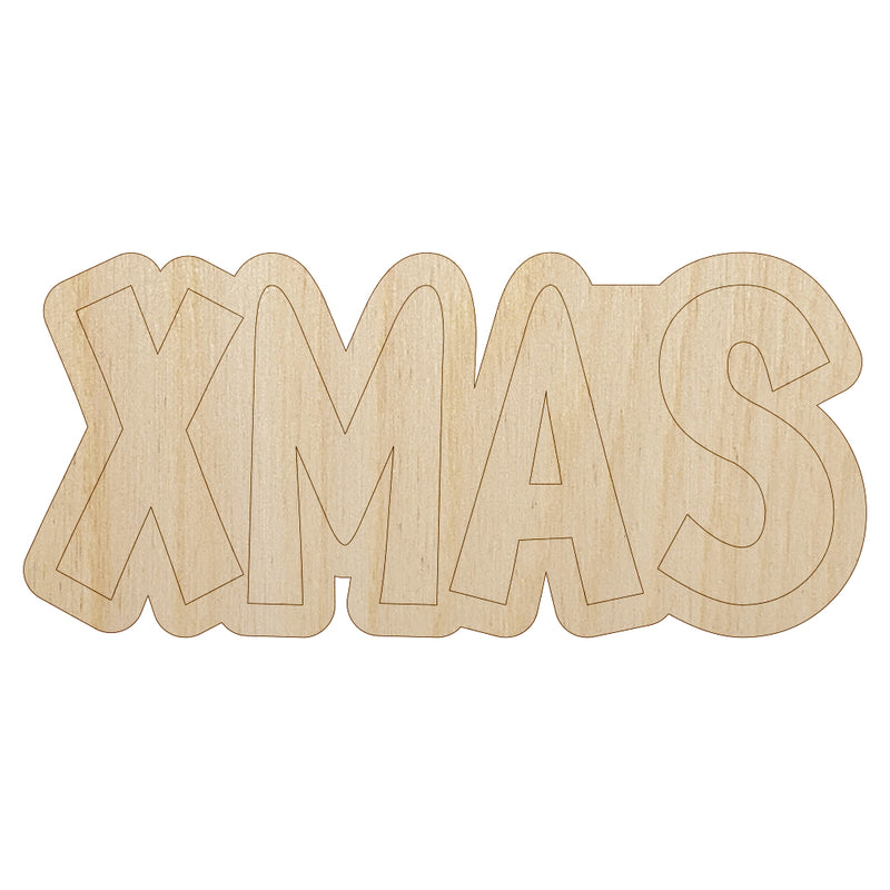 Xmas Christmas Fun Text Unfinished Wood Shape Piece Cutout for DIY Craft Projects