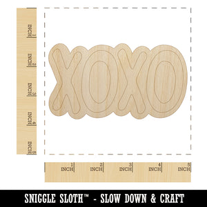 XOXO Hugs Kisses Love Fun Text Unfinished Wood Shape Piece Cutout for DIY Craft Projects