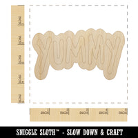 Yummy Fun Text Unfinished Wood Shape Piece Cutout for DIY Craft Projects