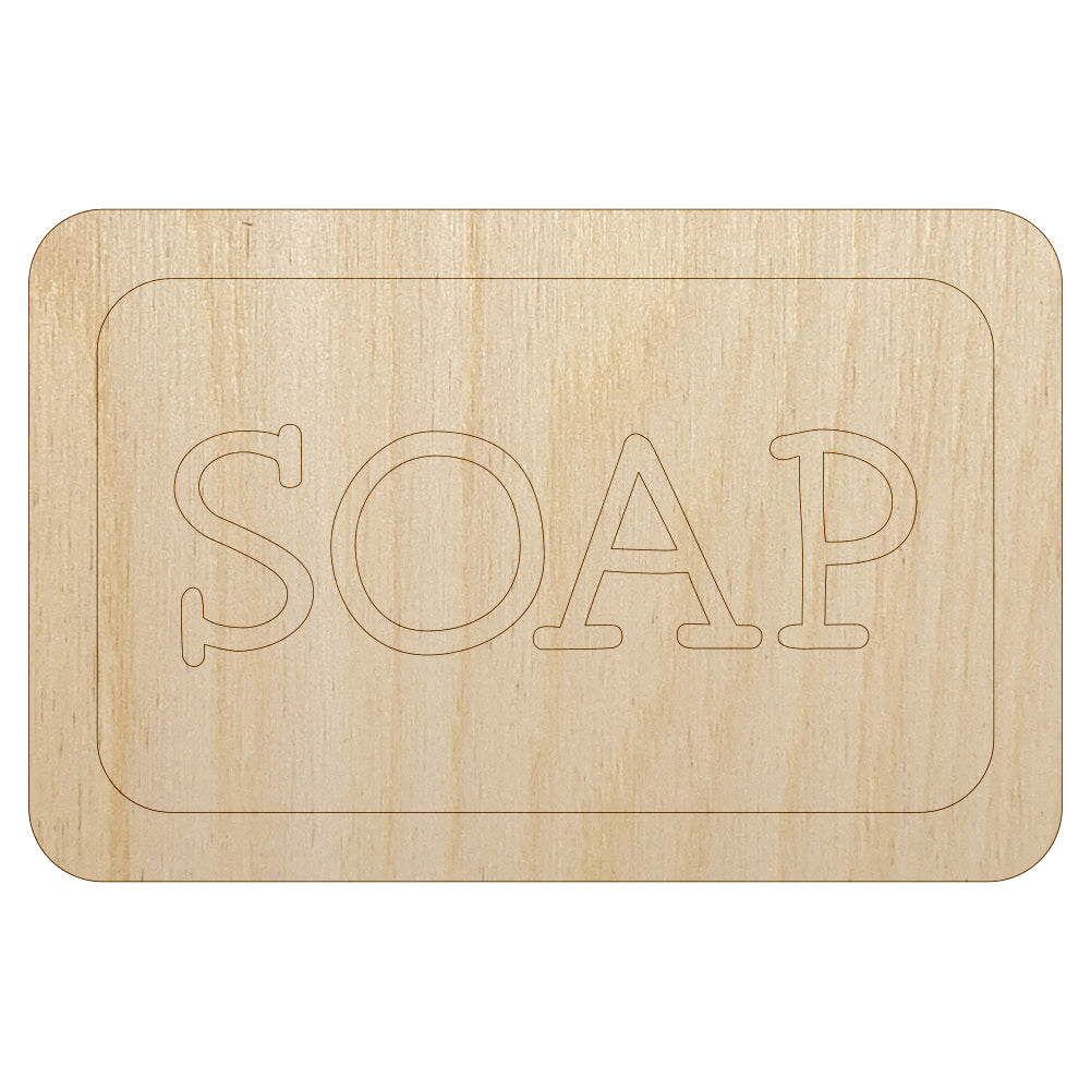 Bar of Soap Clean Wash Icon Unfinished Wood Shape Piece Cutout for DIY Craft Projects