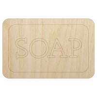 Bar of Soap Clean Wash Icon Unfinished Wood Shape Piece Cutout for DIY Craft Projects