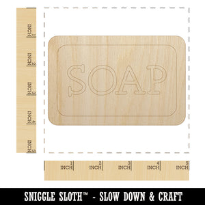 Bar of Soap Clean Wash Icon Unfinished Wood Shape Piece Cutout for DIY Craft Projects