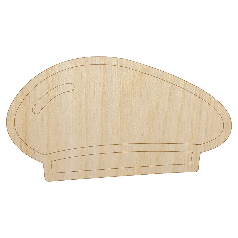 Beret Hat Doodle Unfinished Wood Shape Piece Cutout for DIY Craft Projects
