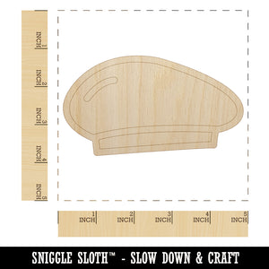 Beret Hat Doodle Unfinished Wood Shape Piece Cutout for DIY Craft Projects