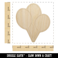 Birthday Balloons Trio Unfinished Wood Shape Piece Cutout for DIY Craft Projects