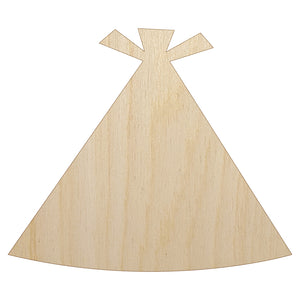 Birthday Party Hat Solid Unfinished Wood Shape Piece Cutout for DIY Craft Projects