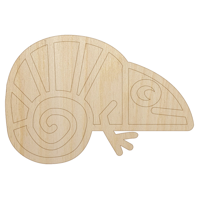Chameleon Lizard Doodle Unfinished Wood Shape Piece Cutout for DIY Craft Projects