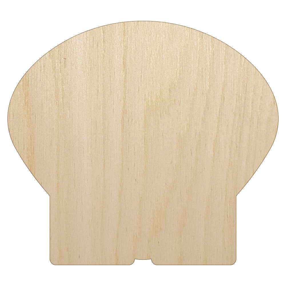 Clam Shell Solid Unfinished Wood Shape Piece Cutout for DIY Craft Projects