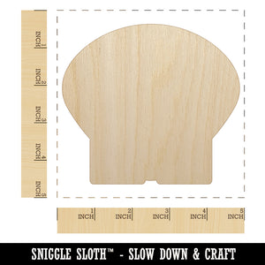 Clam Shell Solid Unfinished Wood Shape Piece Cutout for DIY Craft Projects