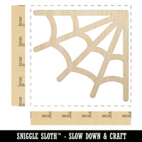 Corner Spider Web Unfinished Wood Shape Piece Cutout for DIY Craft Projects