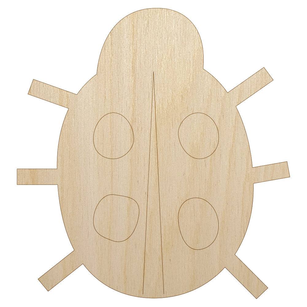 Cute Ladybug Unfinished Wood Shape Piece Cutout for DIY Craft Projects