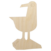 Cute Seagull Bird on Rock Unfinished Wood Shape Piece Cutout for DIY Craft Projects