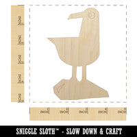 Cute Seagull Bird on Rock Unfinished Wood Shape Piece Cutout for DIY Craft Projects