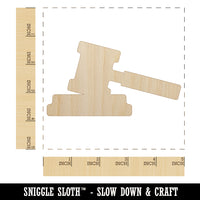 Gavel Judge Lawyer Icon Unfinished Wood Shape Piece Cutout for DIY Craft Projects