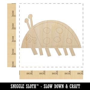 Ladybug On the Move Doodle Unfinished Wood Shape Piece Cutout for DIY Craft Projects