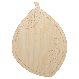 Lemon with Leaf Citrus Doodle Unfinished Wood Shape Piece Cutout for DIY Craft Projects