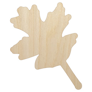 Oak Leaf Solid Unfinished Wood Shape Piece Cutout for DIY Craft Projects