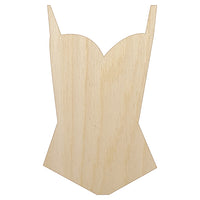 One Piece Swimming Bathing Suit Unfinished Wood Shape Piece Cutout for DIY Craft Projects