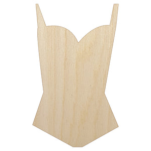 One Piece Swimming Bathing Suit Unfinished Wood Shape Piece Cutout for DIY Craft Projects