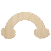 Rainbow with Clouds Solid Unfinished Wood Shape Piece Cutout for DIY Craft Projects