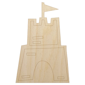 Sand Castle Doodle Unfinished Wood Shape Piece Cutout for DIY Craft Projects