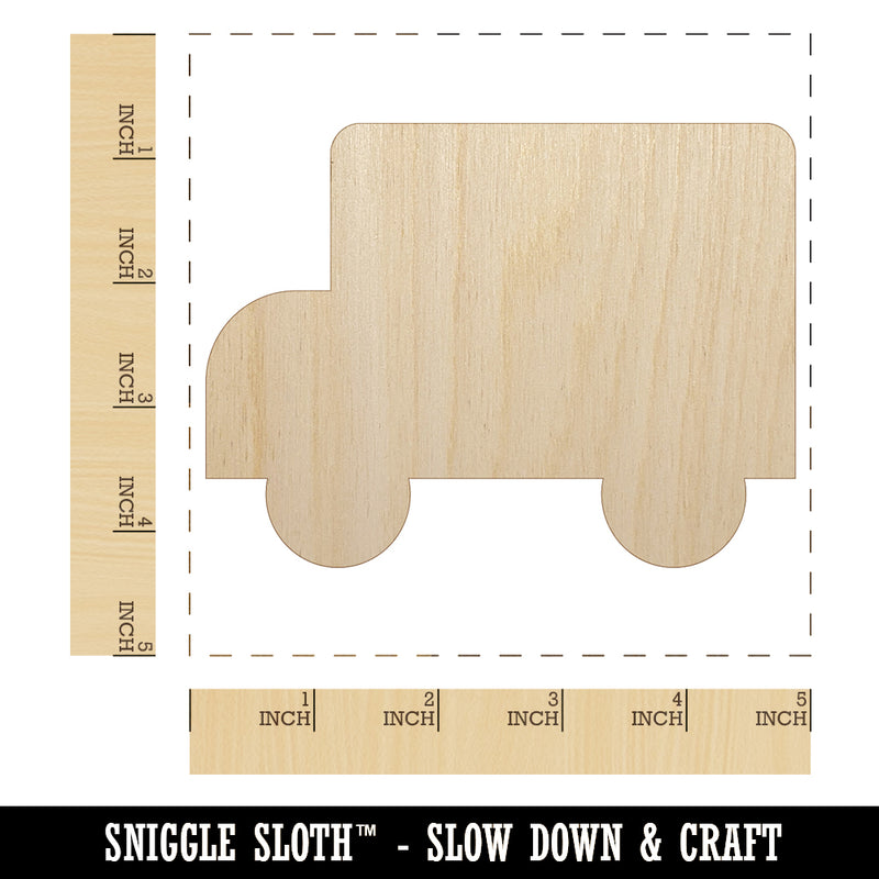 School Bus Solid Unfinished Wood Shape Piece Cutout for DIY Craft Projects