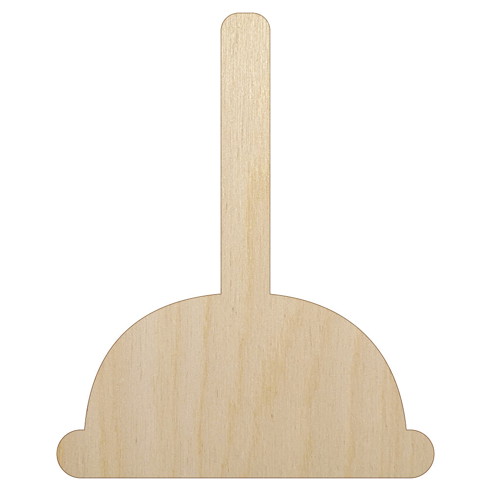 Toilet Plunger Plumbing Icon Solid Unfinished Wood Shape Piece Cutout for DIY Craft Projects