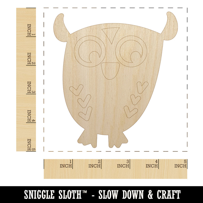 Wary Owl Unfinished Wood Shape Piece Cutout for DIY Craft Projects