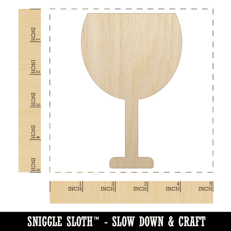 Wine Glass Solid Unfinished Wood Shape Piece Cutout for DIY Craft Projects