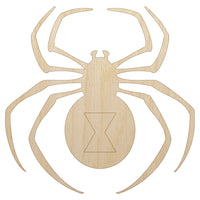 Black Widow Spider Unfinished Wood Shape Piece Cutout for DIY Craft Projects