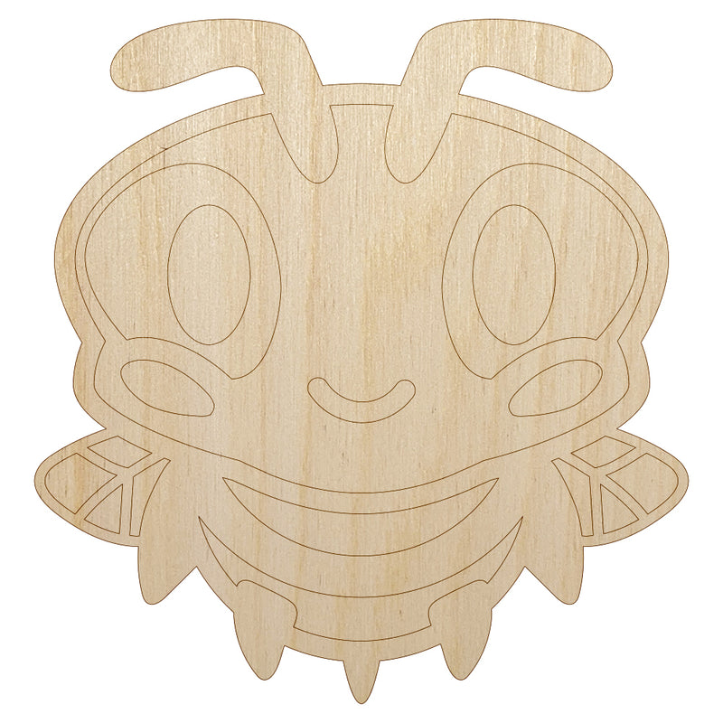 Cute Bee Happy Unfinished Wood Shape Piece Cutout for DIY Craft Projects
