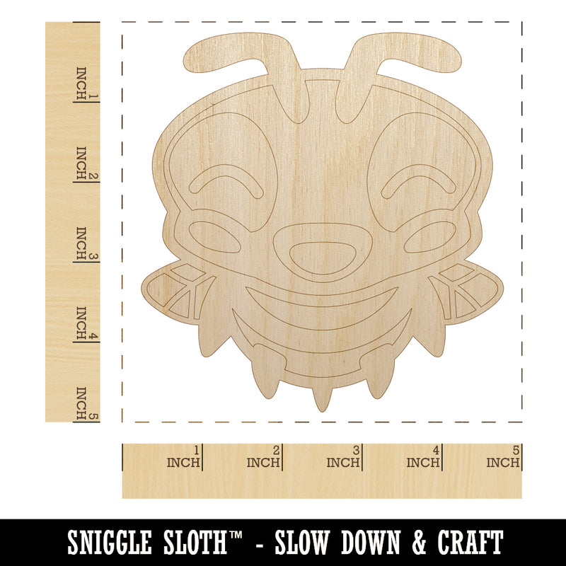 Cute Bee Laughing LOL Unfinished Wood Shape Piece Cutout for DIY Craft Projects