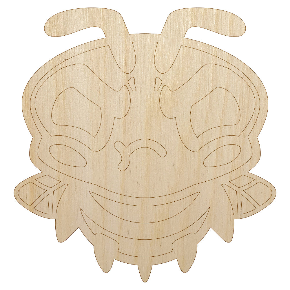 Cute Bee Mad Grumpy Unfinished Wood Shape Piece Cutout for DIY Craft Projects