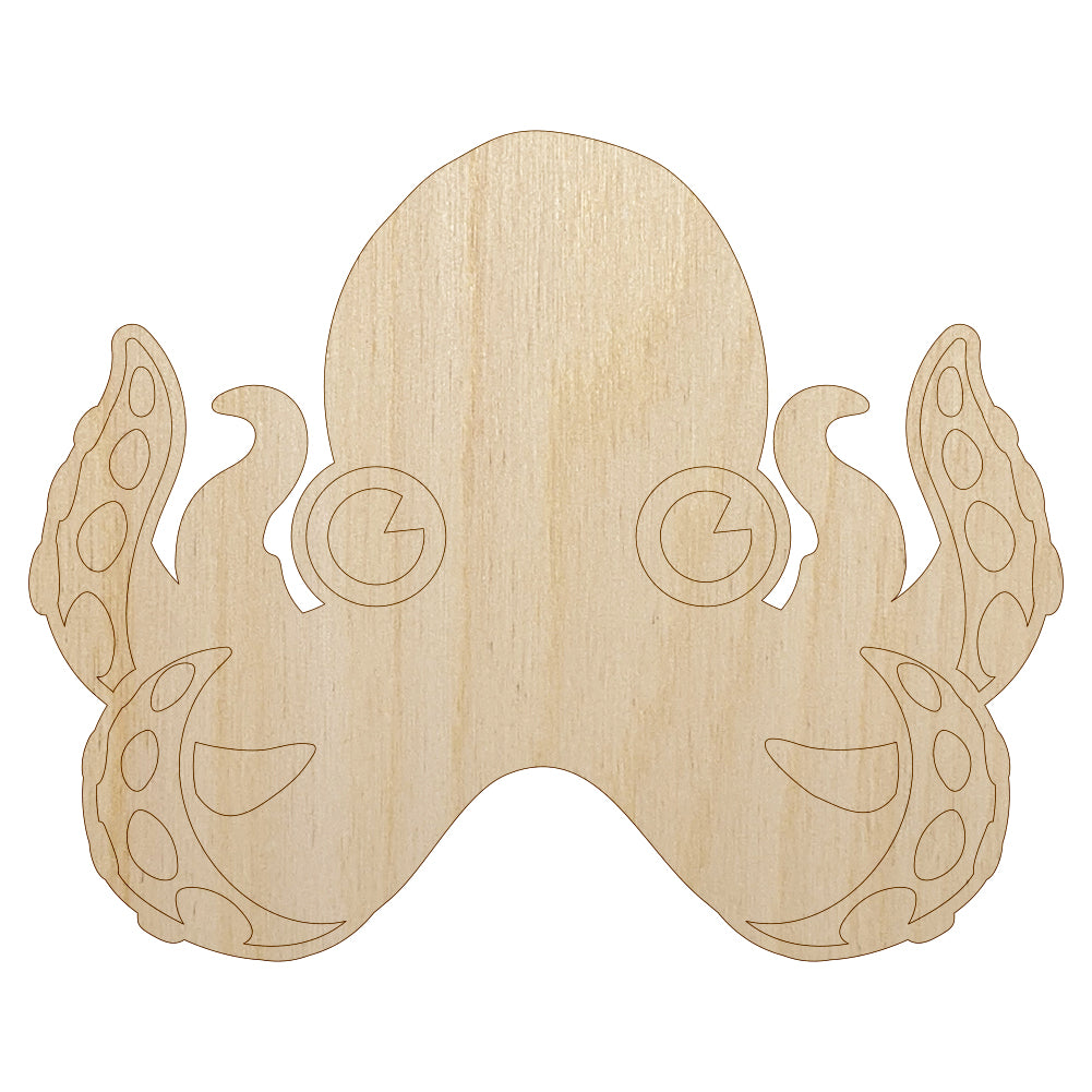 Cute Octopus Unfinished Wood Shape Piece Cutout for DIY Craft Projects