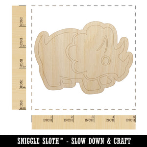 Cute Triceratops Dinosaur Unfinished Wood Shape Piece Cutout for DIY Craft Projects