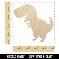 Cute Tyrannosaurus Rex Dinosaur Unfinished Wood Shape Piece Cutout for DIY Craft Projects