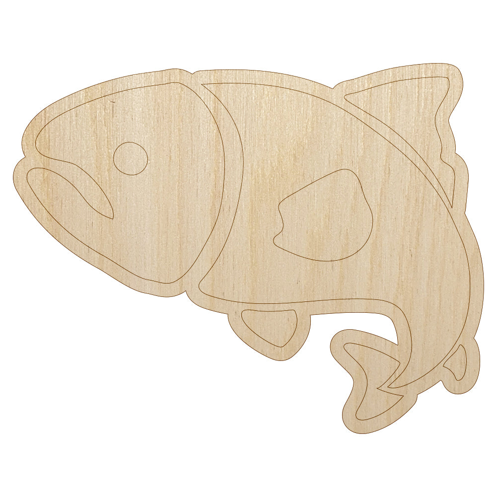 Salmon Fish Unfinished Wood Shape Piece Cutout for DIY Craft Projects