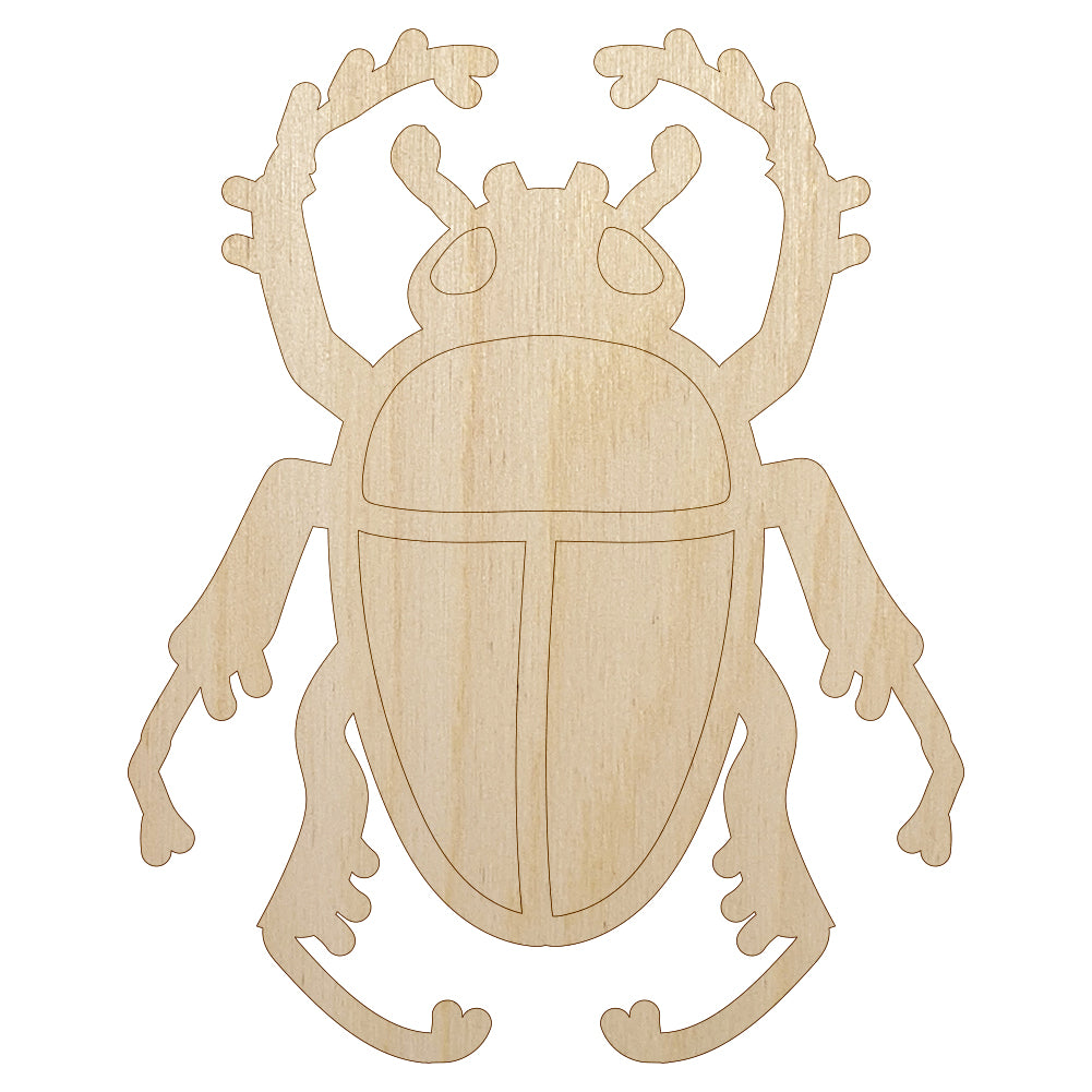 Scarab Beetle Unfinished Wood Shape Piece Cutout for DIY Craft Projects