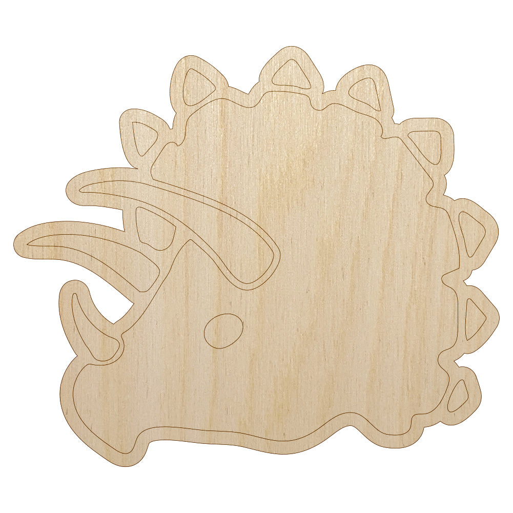 Triceratops Head Unfinished Wood Shape Piece Cutout for DIY Craft Projects