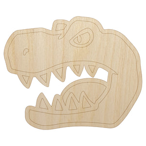 Tyrannosaurus Rex Head Unfinished Wood Shape Piece Cutout for DIY Craft Projects