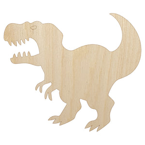 Tyrannosaurus Rex Silhouette Unfinished Wood Shape Piece Cutout for DIY Craft Projects