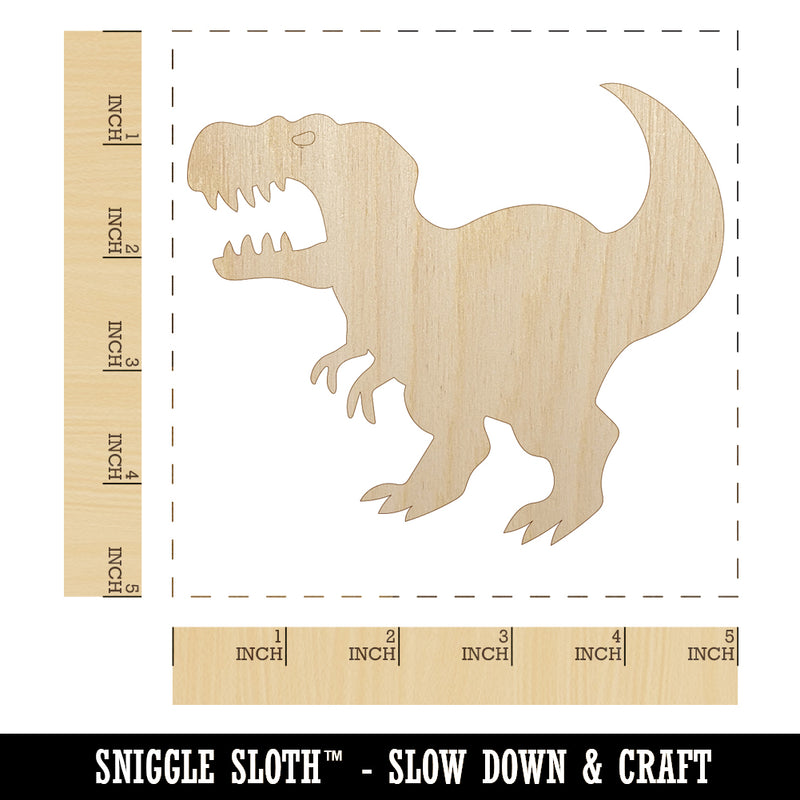 Tyrannosaurus Rex Silhouette Unfinished Wood Shape Piece Cutout for DIY Craft Projects