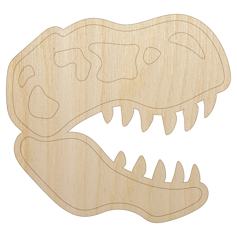 Tyrannosaurus Rex Skull Fossil Unfinished Wood Shape Piece Cutout for DIY Craft Projects