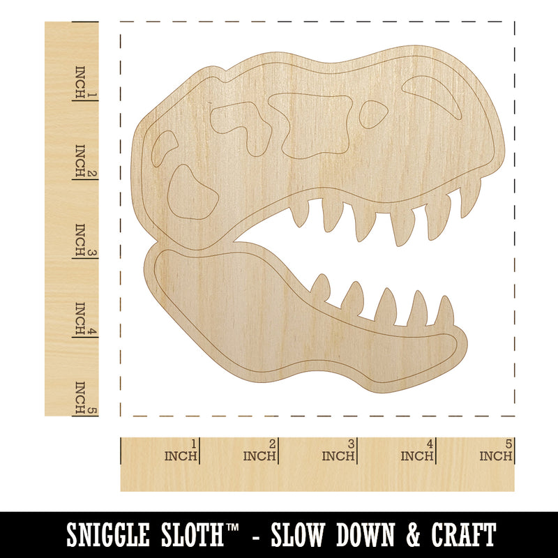 Tyrannosaurus Rex Skull Fossil Unfinished Wood Shape Piece Cutout for DIY Craft Projects