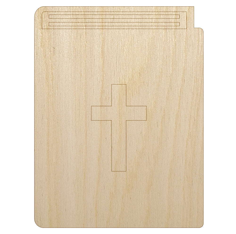 Bible Christian Cross Icon Unfinished Wood Shape Piece Cutout for DIY Craft Projects