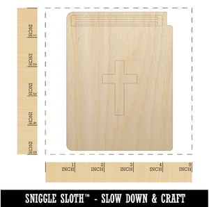 Bible Christian Cross Icon Unfinished Wood Shape Piece Cutout for DIY Craft Projects