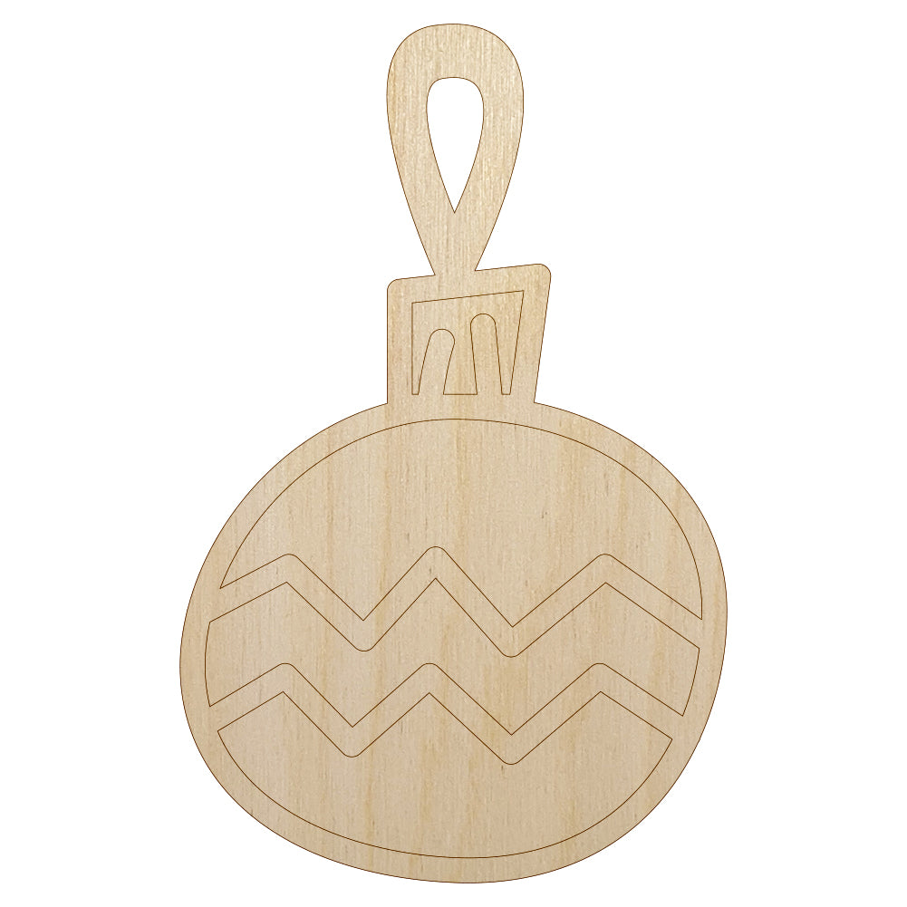 Christmas Xmas Ornament Zig Zag Doodle Unfinished Wood Shape Piece Cutout for DIY Craft Projects